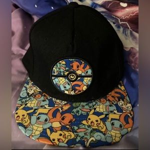 Pokemon Snapback Hat Pikachu, Charmander, Squirtle PREOWNED